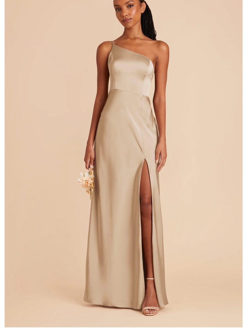 Birdy Grey Kensie Dress Matte Satin Neutral Champagne WORN ONCE Size Small